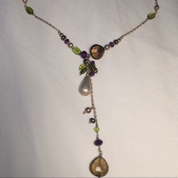 Gemstone and Pearl Necklace - Picture 2 of 4